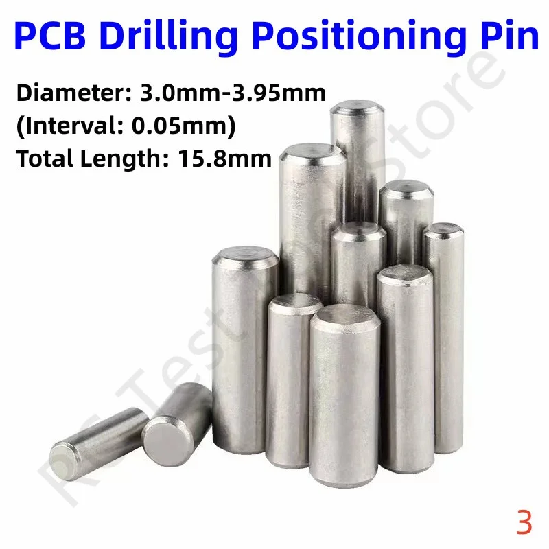 PCB Fixture Positioning Pin Length 15.8mm 3.0-3.95mm StainlessSteel Hardware Tool Cylindrical Dowel Pin Metal Processing Parts