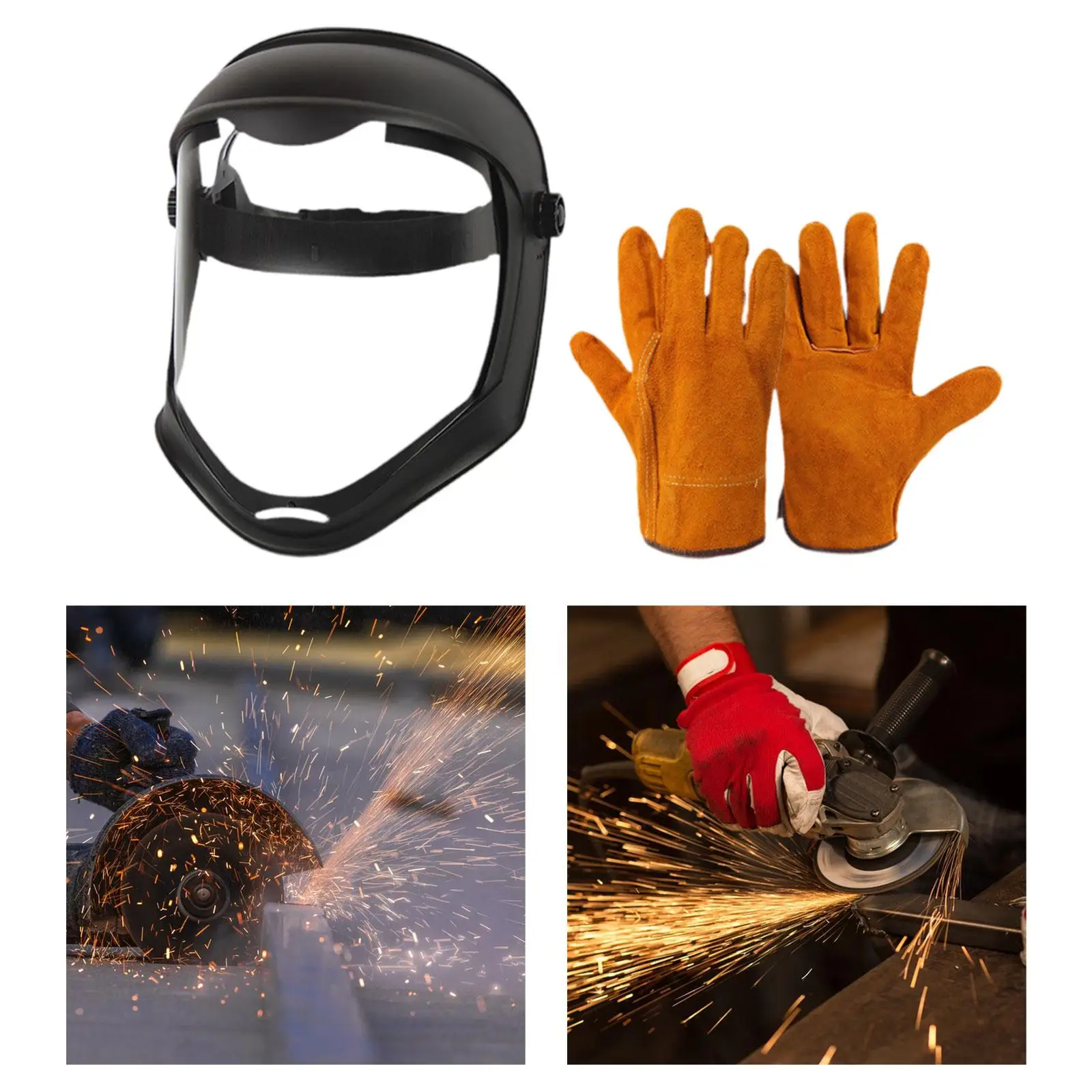 

Face Shield Mask Professional Lightweight with Gloves Face Visor for Logging Brush Cutting Grinding Work Weeds Whacking Cutting