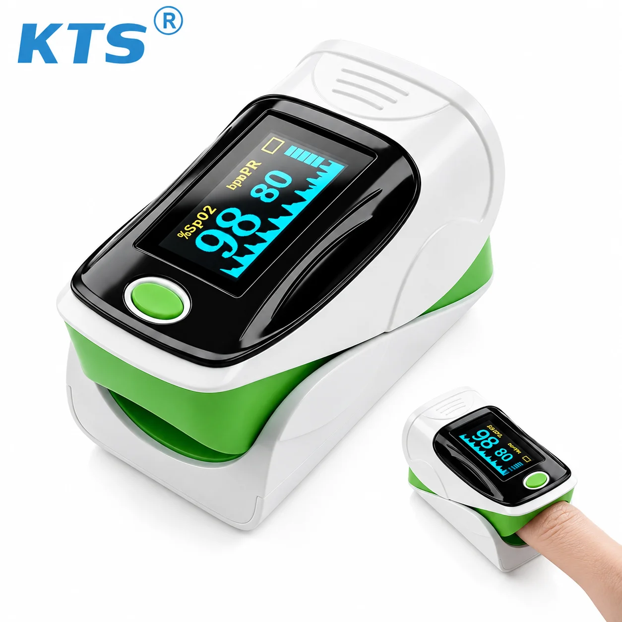 Fingertip Pulse Oximeter Blood Oxygen Saturation Monitor SpO2 PR PI Pulse Rate Meter Bright OLED Display One Touch Auto On Off Portable Compact Finger Oxygen Monitor for Adults Kids Seniors Sports