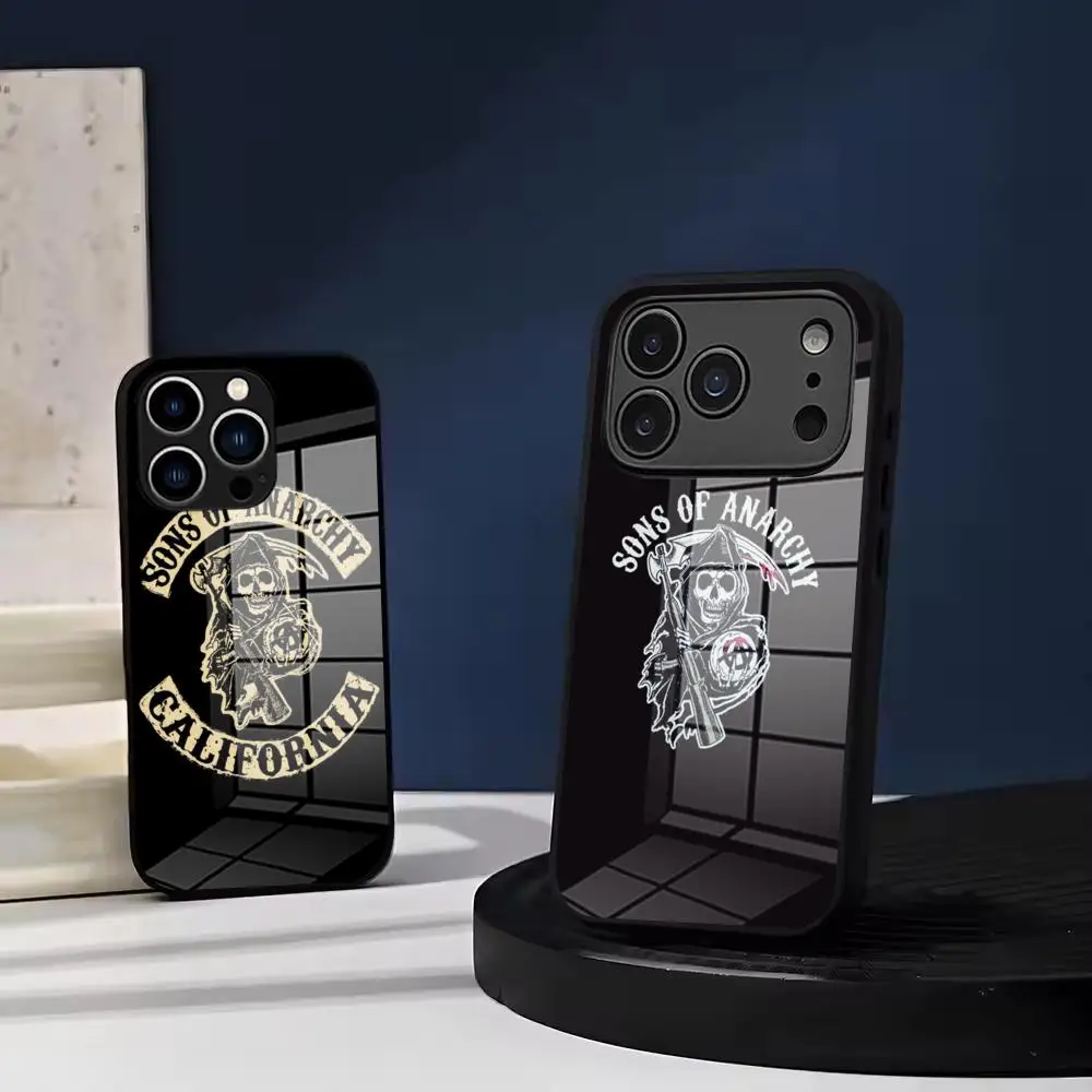Sons of Anarchy Phone Case Tempered Glass For IPhone 17 Air 16 15 Pro Max 14 13 12 Plus Samsung S26 S25 Ultra phone case