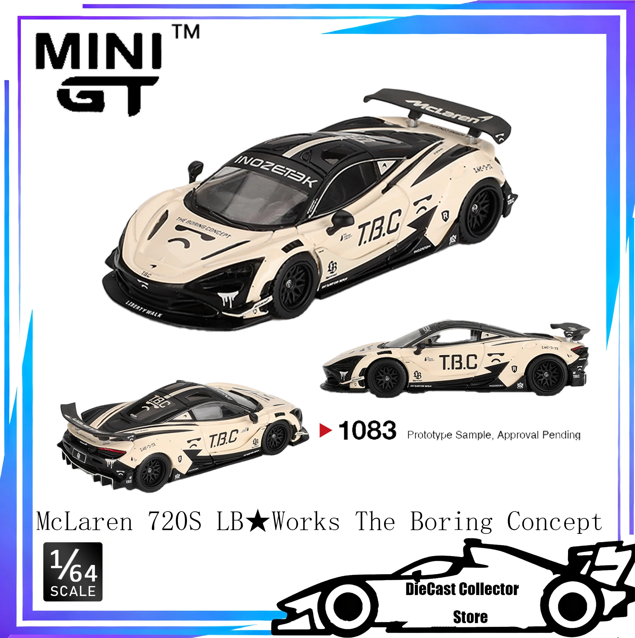 MINI GT 1:64 McLaren 720S LBWorks The Boring Concept Alloy Car Model Children Gift