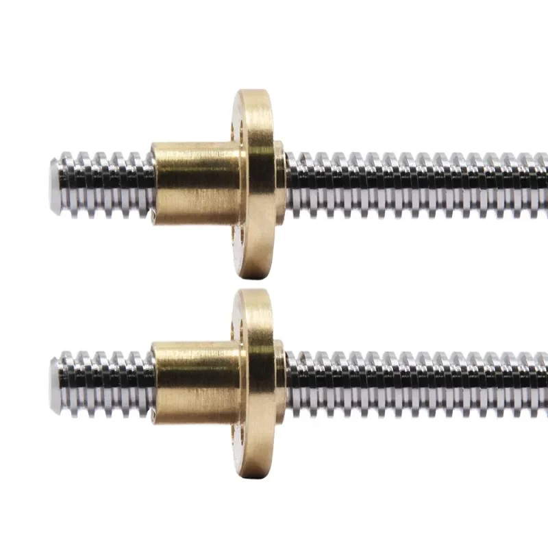 H-Type Double Trimmed Flange T8 Screw Nut 2mm Pitch 2mm Lead Brass Threaded Nut Compatible with Qipang 3D Printers