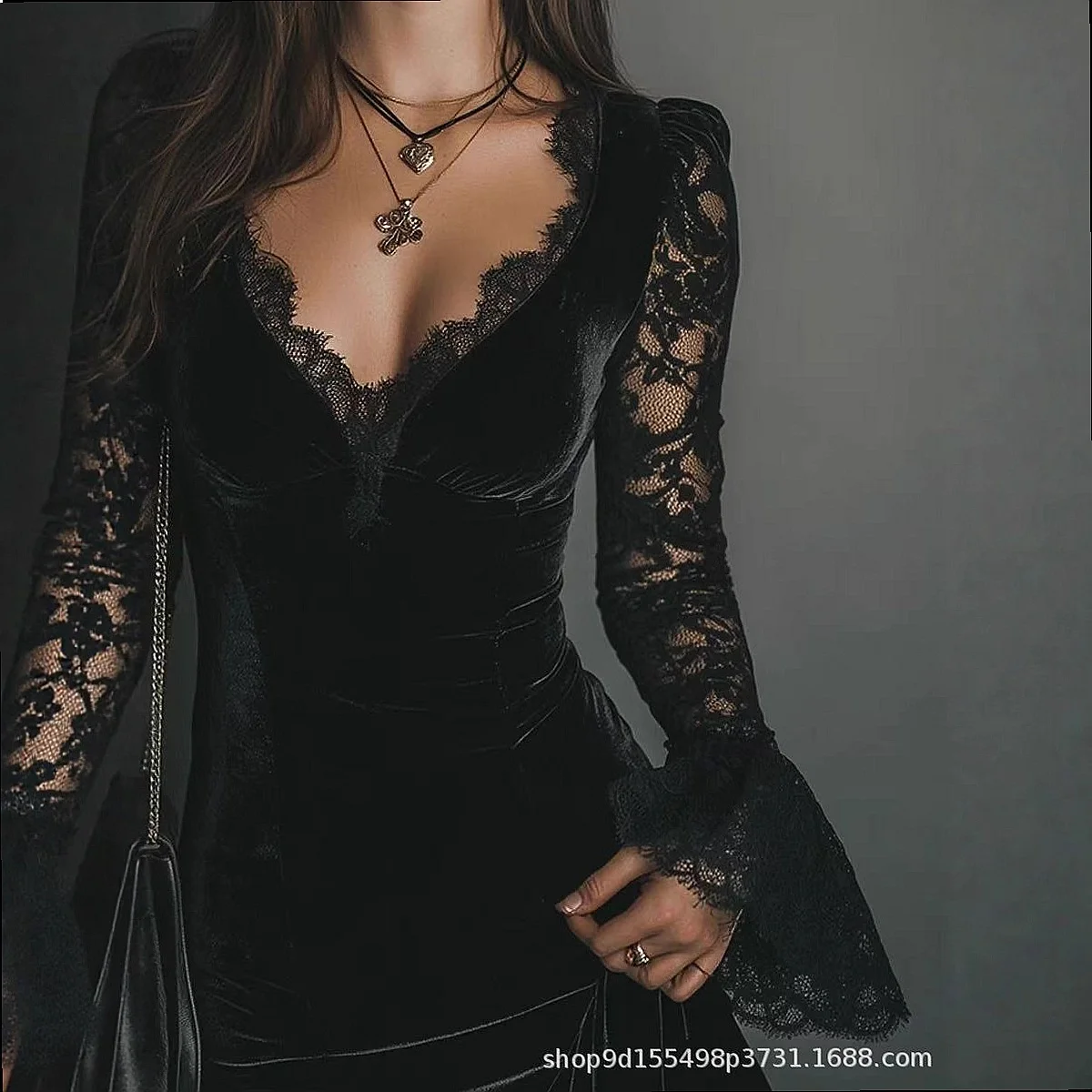 Elegant French Style Textured Long Sleeve Dress Spring Summer Dresses for Women