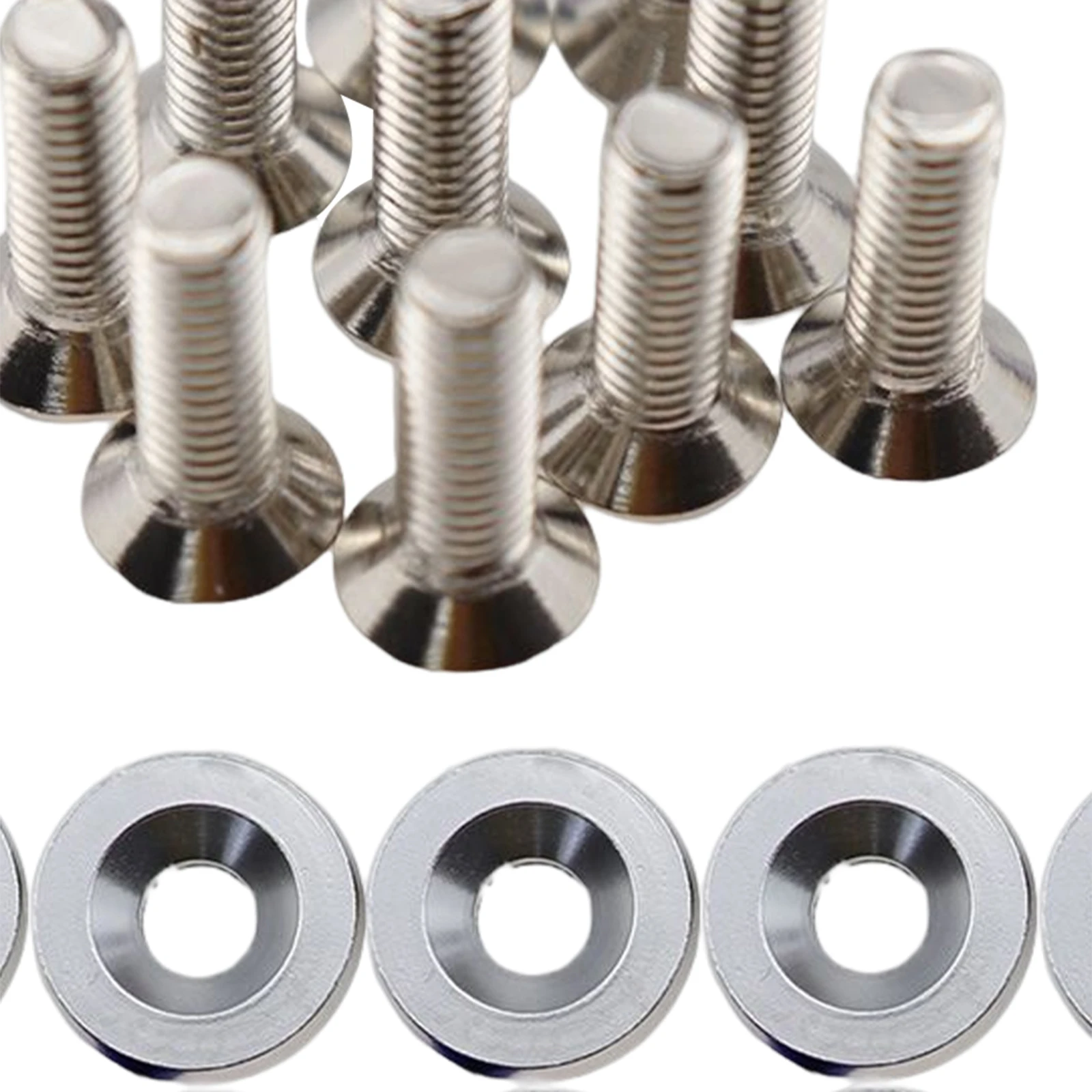 20Pcs Car Modified Screws Gasket Stainless Steel Aluminum Trim Bolts Screws Car Modified Hex Fasteners Fender Washer