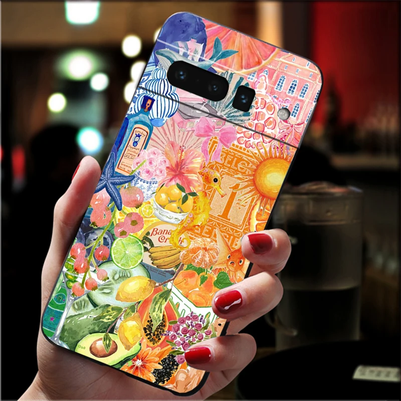 

Phone Case For Google Pixel 10 9 Pro XL 9A 8 7 6 Pro Pixel 8A 7A 6A Pixel 8 7 6 5 Summer Ocaen Beach Lemon Flower