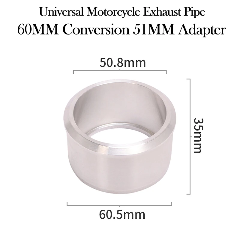 Universal Motorcycle Exhaust Pipe Stainless Steel Escape Moto Modify 60MM Conversion 51MM Adapter 60mm to 51mm Muffler Connector