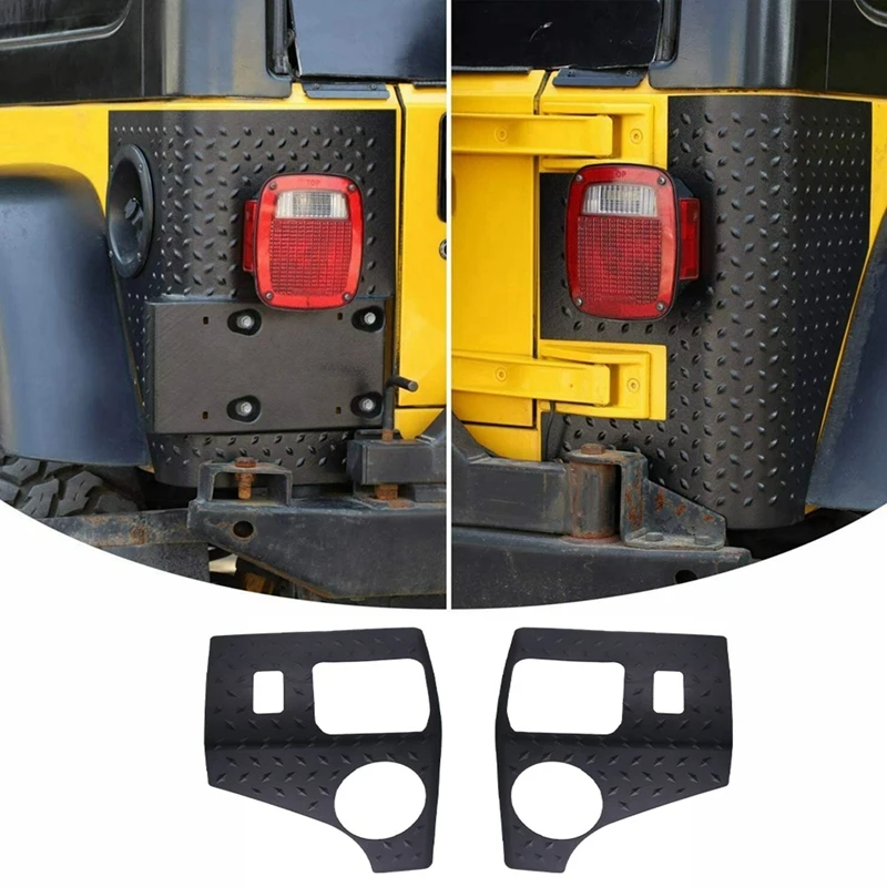 

2Pcs Rear Corner Armor Tail Light Cover Guard Trim for Jeep Wrangler TJ 1997-2007