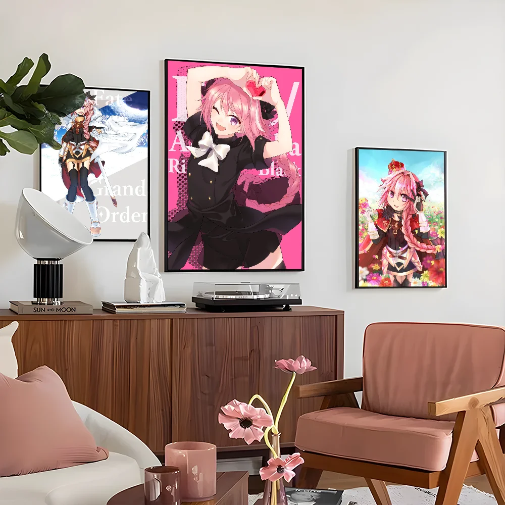 Fate Apocrypha Astolfo Anime Poster Self-adhesive Art Waterproof Paper Sticker Coffee House Bar Room Wall Decor