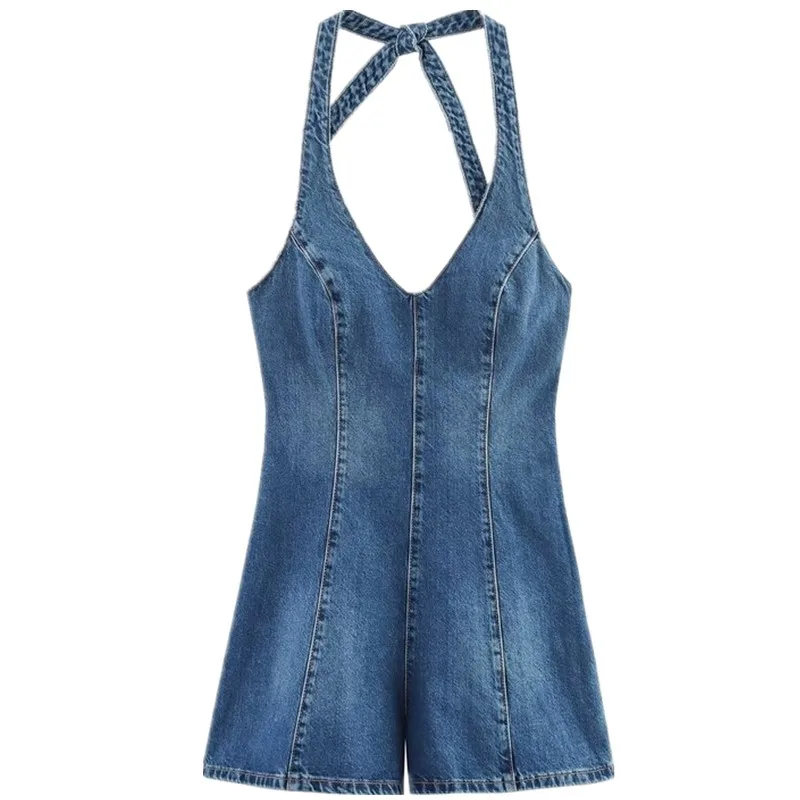 Nuova estate 2025 Design da donna Senso Appeso Ne Bal Salopette di jeans Faionable Trendy Pantaloni ort Tessuto in poliestere