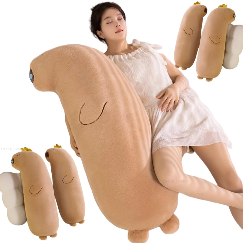 Kawaii 70/90/110cm Plush Capybara Sleep Long Pillow Cute Capibara Sofa Bed Cushion Nap Sleeping Toys Birthday Gift Room Decor