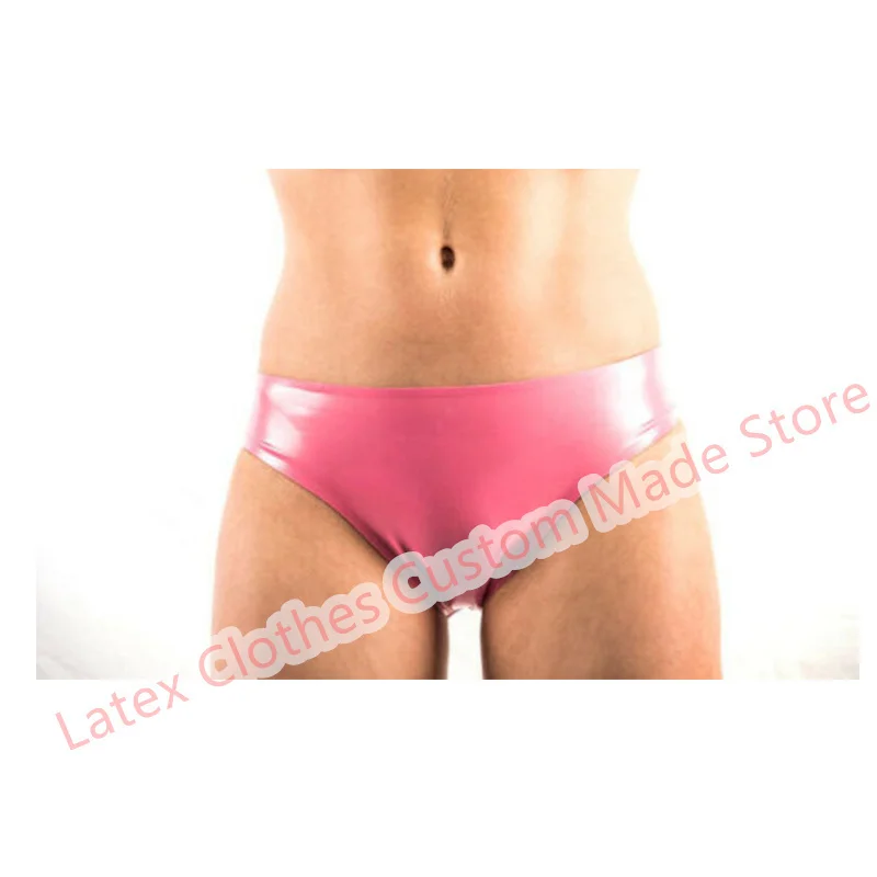 

Latex Shorts Panties Pink Sexy Short Briefs Fetish Underwear for Women