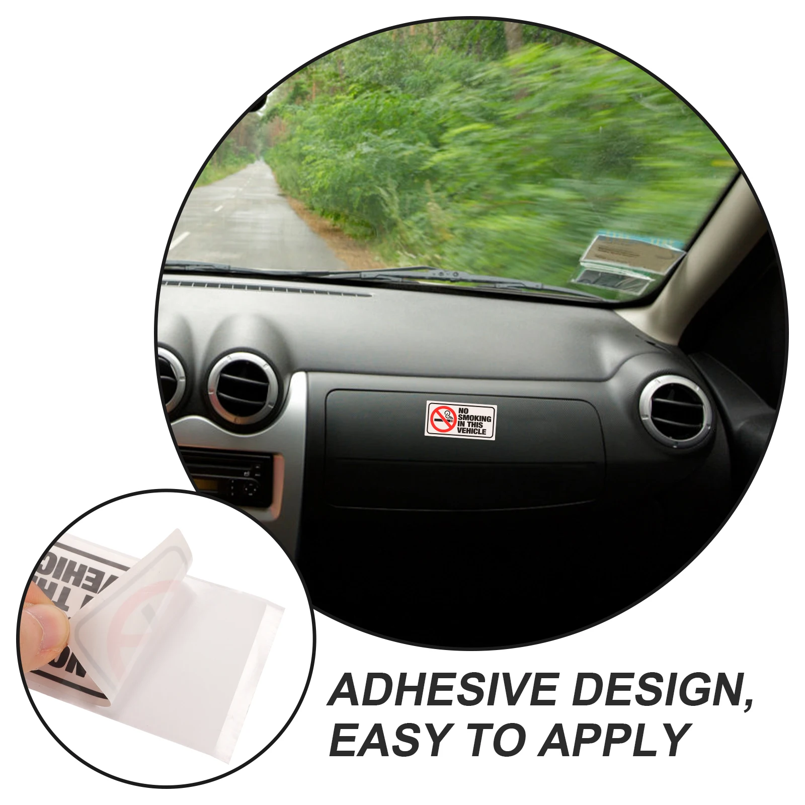 

6 pcs No Waterproof Warning No Smoking Sign For Car Decals Warning Labels for Car Sign Simple Practical Vehicle Label Useful
