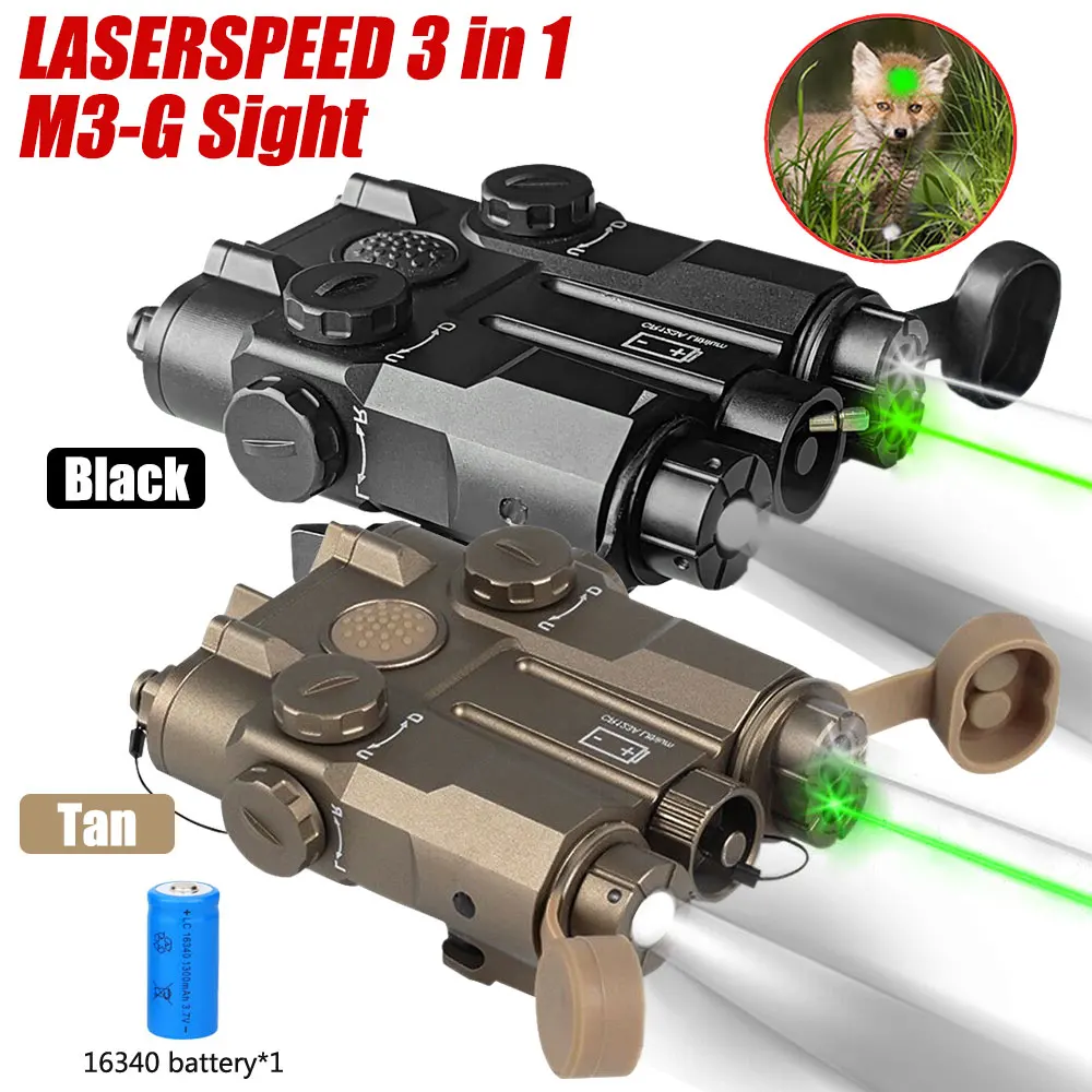 

New LASERSPEED M3-G Black Sand Tactical LED Green Dot Laser Sight Scope Pistol Gun Rifle Mount 20mm Hunting Light