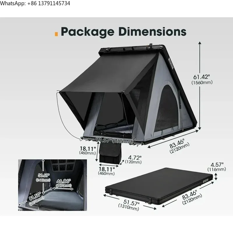 

Easy Set up Waterproof Car Hardshell Rooftop Tent 4x4 Off-road Camping Hard Roof Top Tent