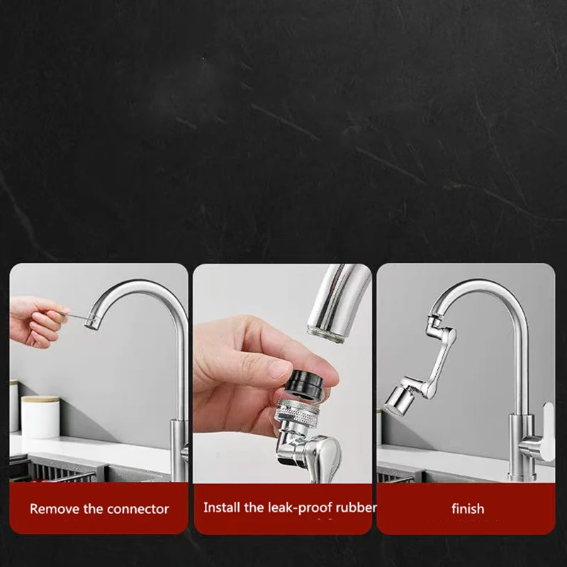 1080° Swivel Faucet Extender, 2-Mode Universal Tap Aerator, Water Saving Splash Proof Faucet Nozzle for Kitchen Bathroom Sink - view 2