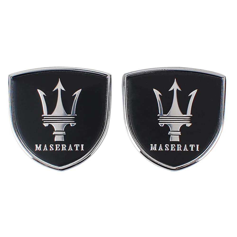 ملصق درع تلقائي شعار نافذة السيارة شارات لشعار Maserati Quattroporte Cabrio GT Levante Ghibli Gran GC Granturismo Coup