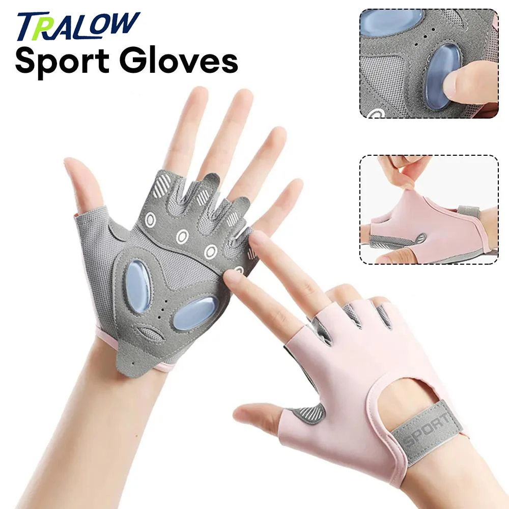 

TRALOW Gym Gloves Fingerless for Weightlifting Lightweight Breathable Fitness Sports for Cycling Exercise Training Climbing Yoga