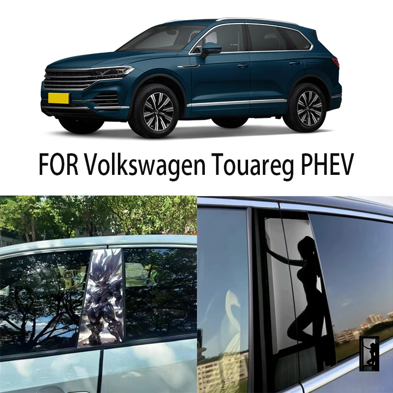 Door Window Decoration Trims Pillar Posts Stickers Auto Styling For Volkswagen Touareg PHEV Car accessories