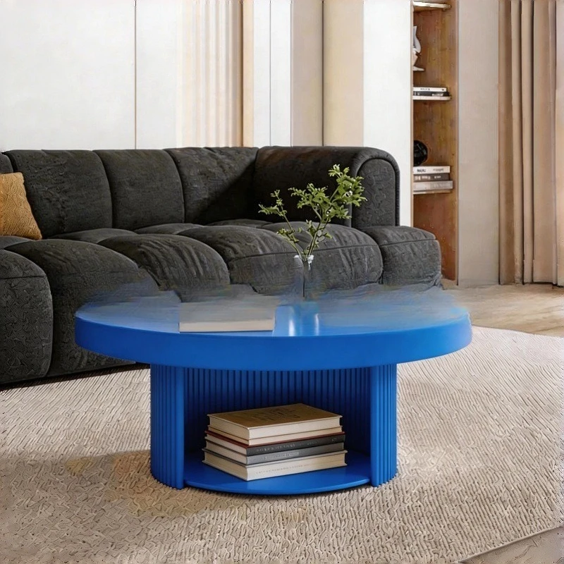 Coffee table living room home simple art color round sofa table