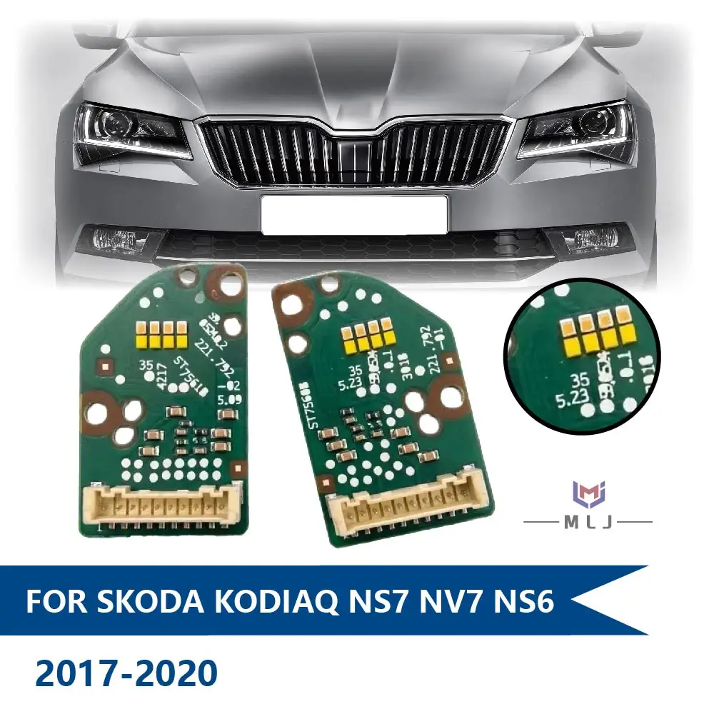 For Skoda Kodiaq NS7 NV7 NS6 2017-2020 First Gen Headlight DRL Chip LED DRL Turning Signal Board Angel Eye Chip Car Accessories