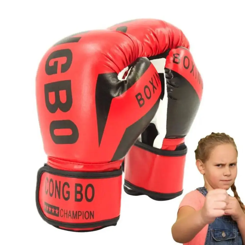 

Боксерские перчатки из искусственной кожи, дышащая губчатая подкладка, детские боксерские перчатки, защитные толстые защитные перчатки для кикбоксинга