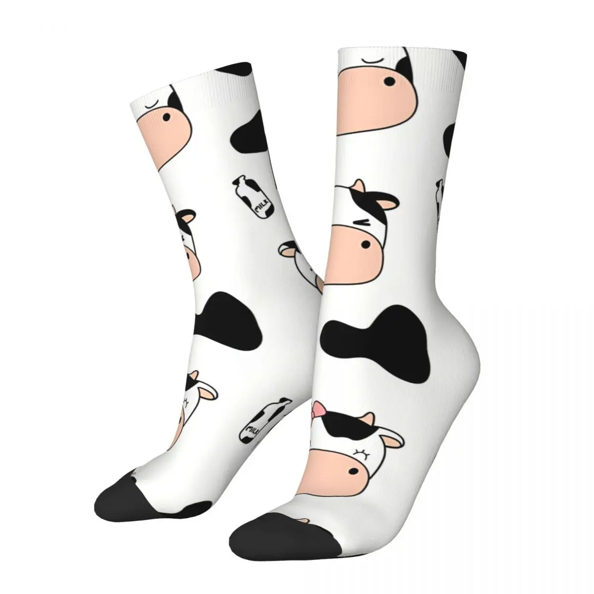 Baby Bottle Cute Cow Cartoon Socks Male Mens Women Winter Stockings Hip Hop