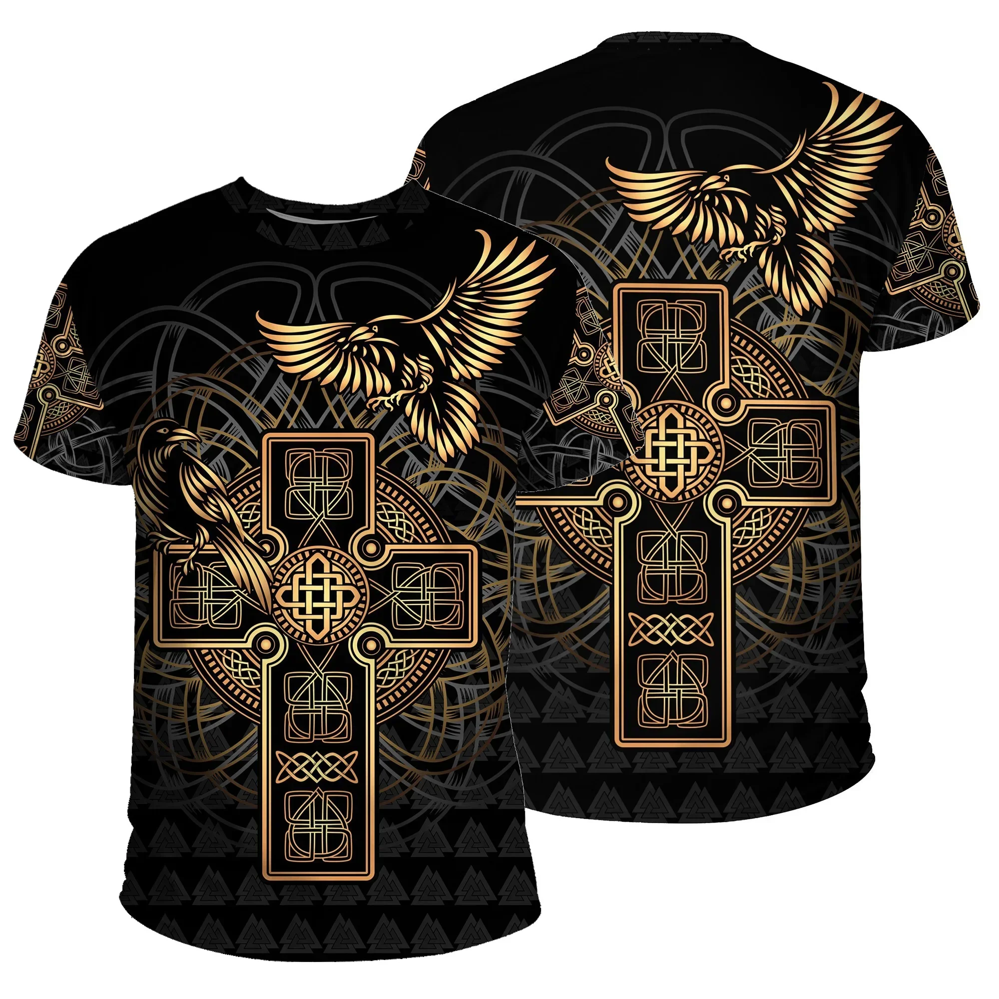 The Latest Viking Symbol 3D Printed Oversized Clothing Summer Short Sleeve Street Man's Comfortable Hip Hop T-shirt Harajuku Top