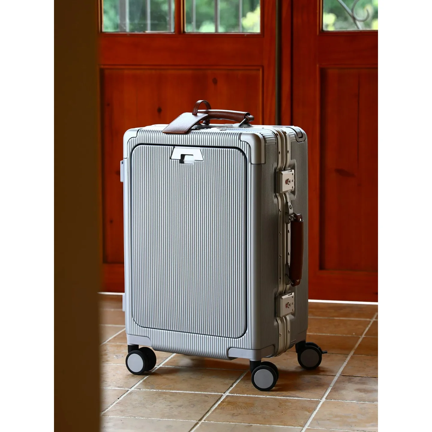 `Front Opening Wide Handle Multi‑Function Combination Lock Travel Trolley Suitcase Luggage 20 Inch Carry‑on 24 Inch Rolling Boar