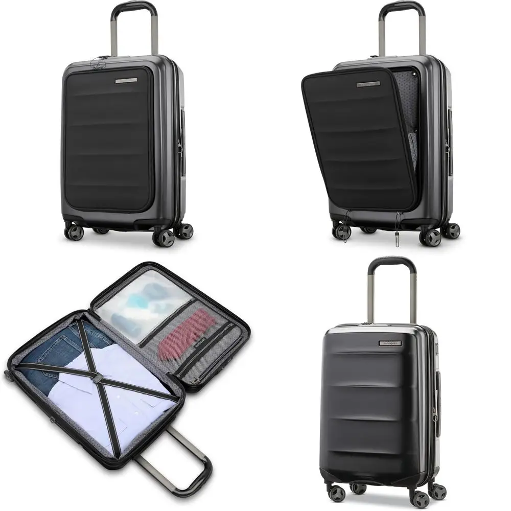 Equipaje rígido expandible con bolsillo frontal de 21 pulgadas: duradero resistente a impactos con 360 °   Ruedas giratorias para viajes