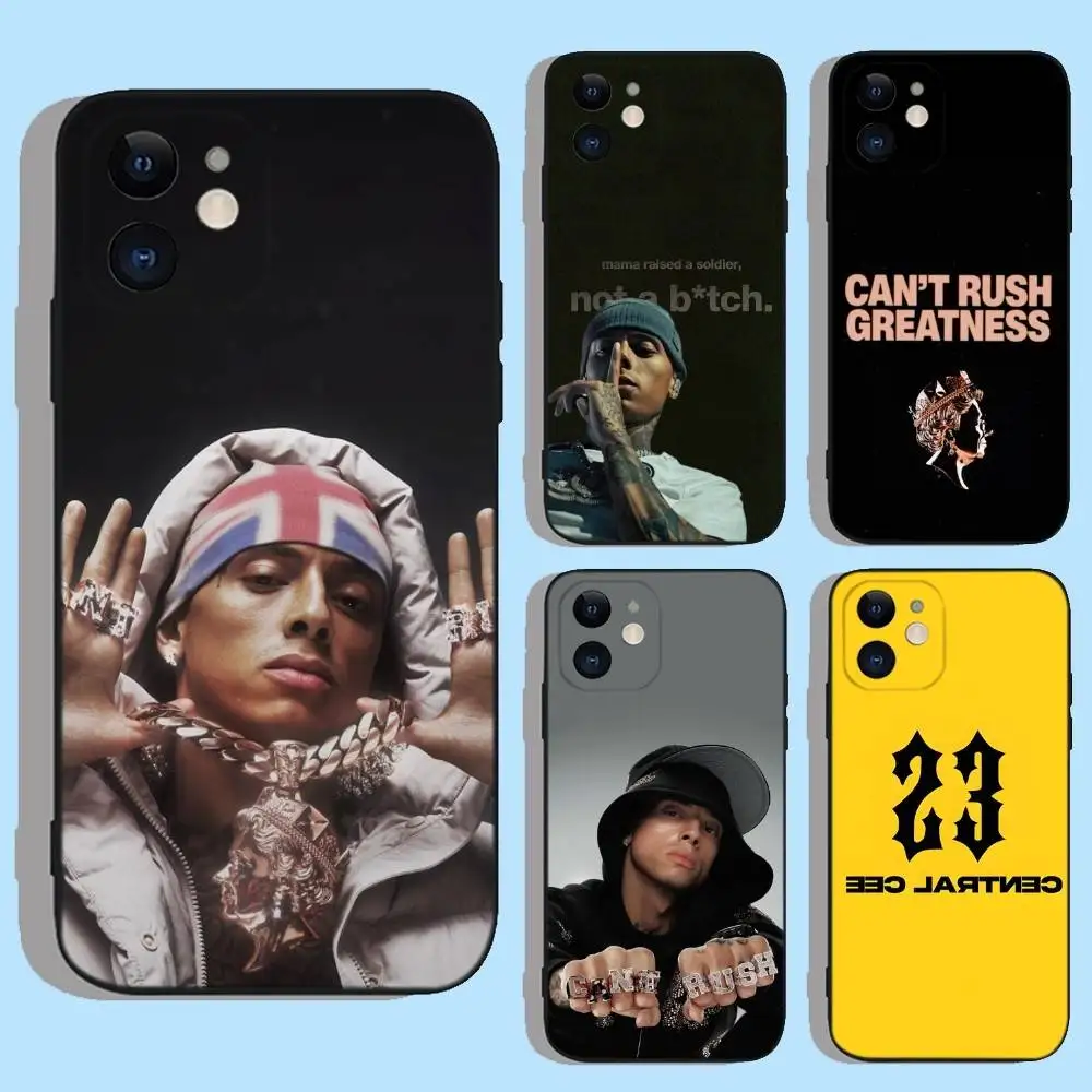 

C-Central Cee CANT RUSH PG Phone Case For iPhone 17,16,15,14,13,12,11,XS,XR,X,8,7,Pro,Max,Plus,Mini,Air,e Silicone Black Cover