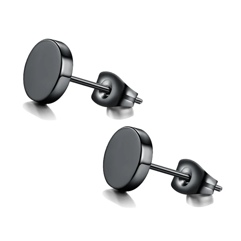 

1 pair Man Ear Studs Fashion Simplicity Punk Rock Rotundity Earrings For Women Hand polished Dumbbells Earrings