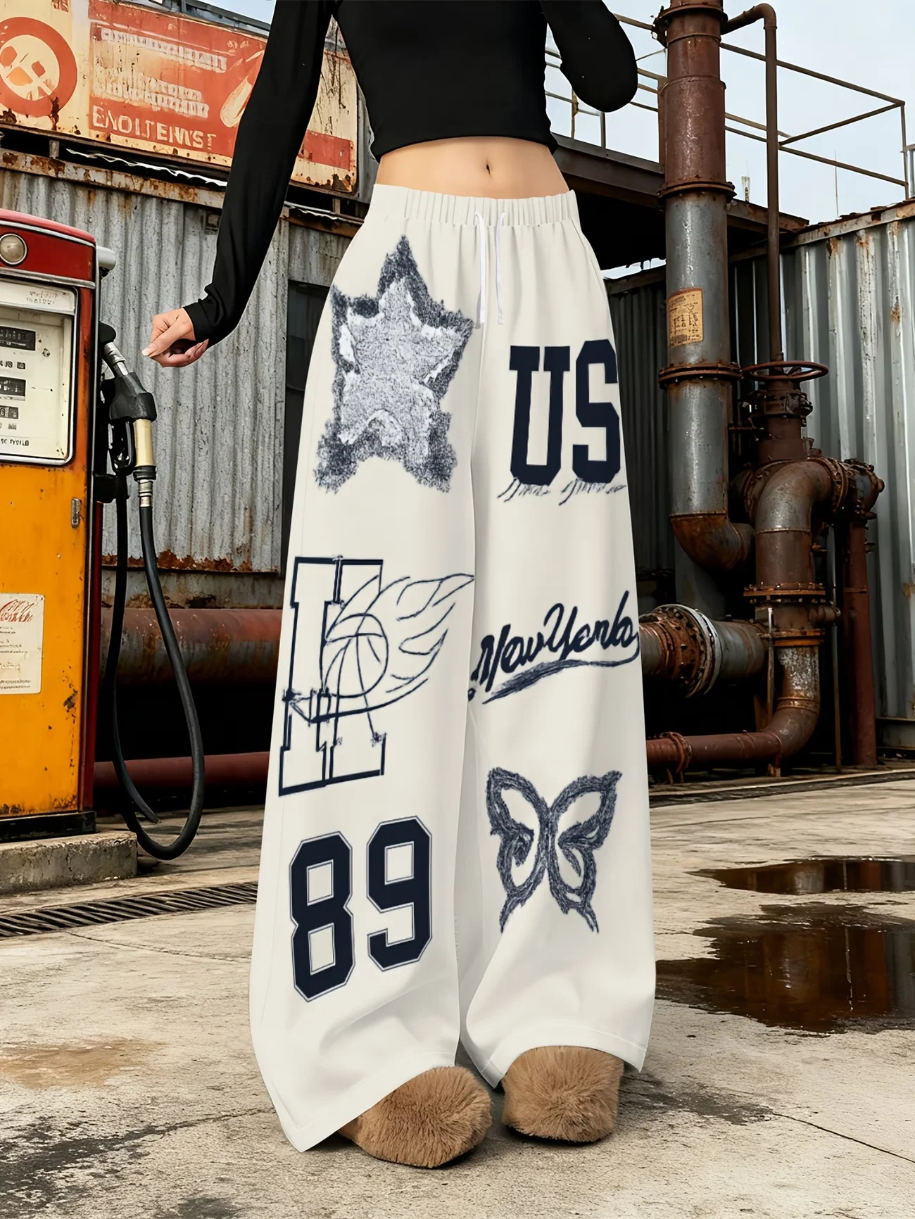2026 Y2K Trendige Retro-Freizeithose Gothic Direktdruck Bodenlange Hose Übergroße Unisex Streetwear Modehose für Damen und Herren – Detail 12
