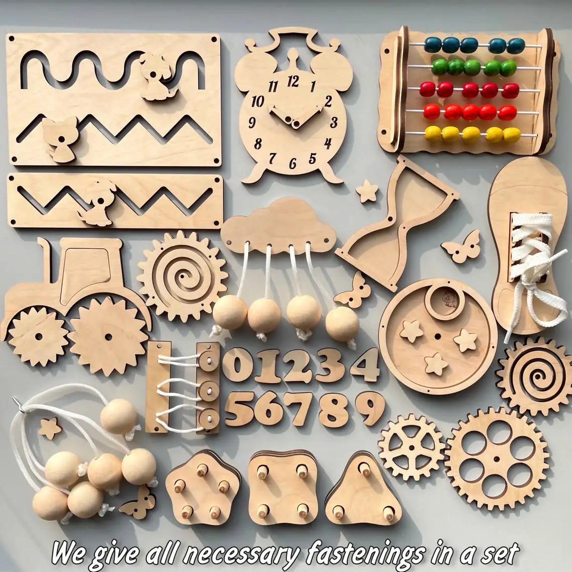 

New Busy Board Parts Accessory Montessori Educational Wooden Toys Unlock Toys Sensory Toys Educational Toys for Children Gift