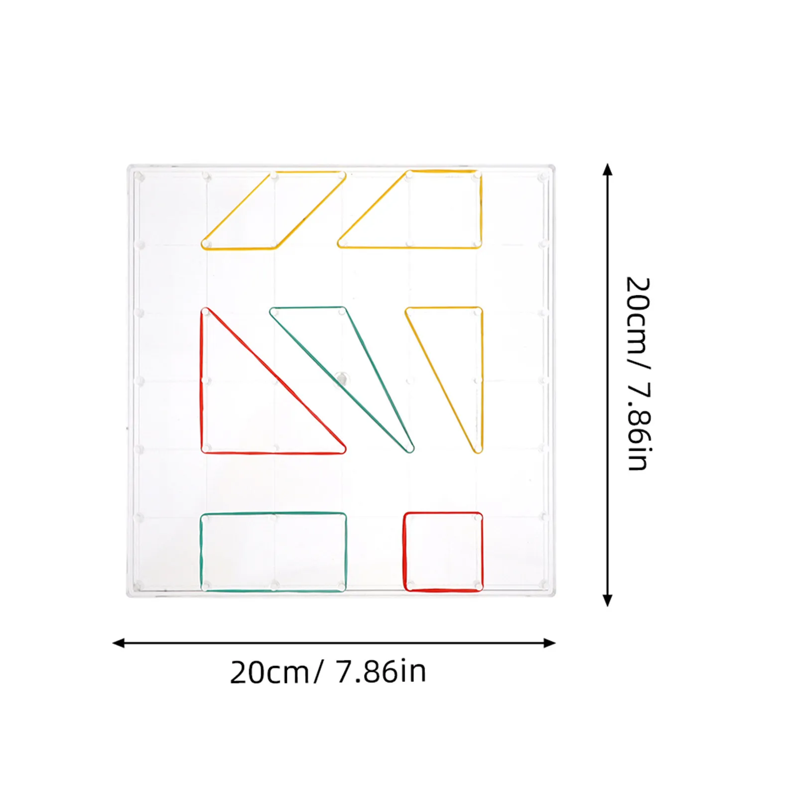 Geometry Boards with 30 Rubber Bands Per Set Plastic Geoboards for Kids Learning Shapes Triangles Squares Math Teaching