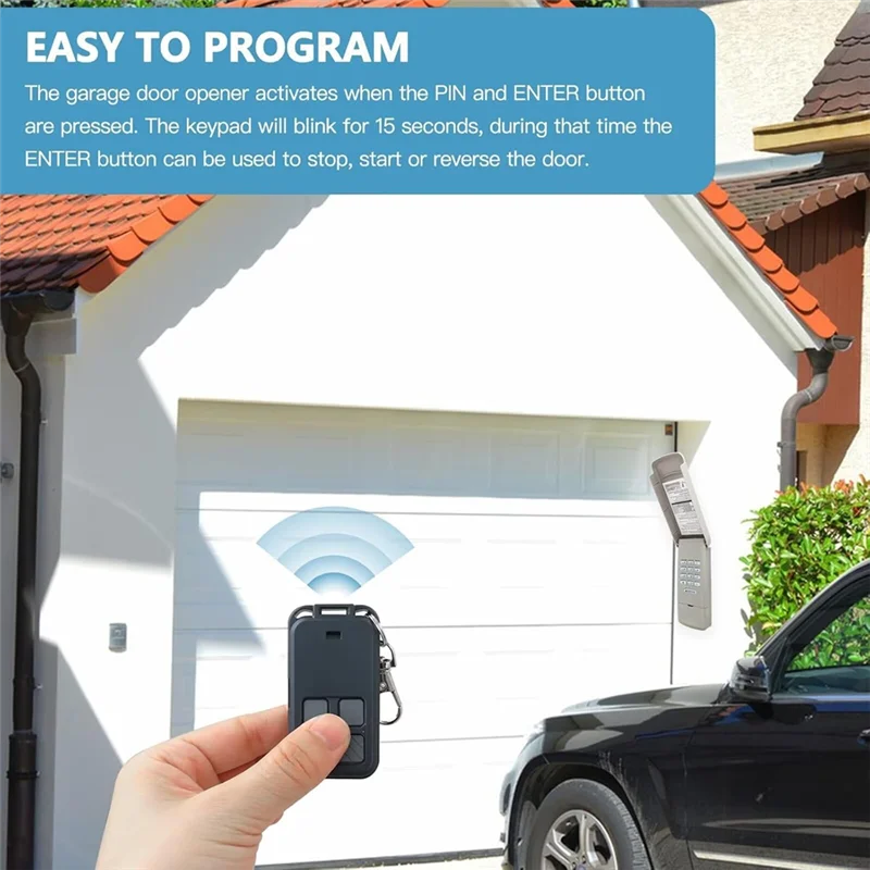 

AA08-1X 877MAX Garage Door Opener Keypad With 2X Remote For 41A6127-1 HBW2028, 139.53680 Series