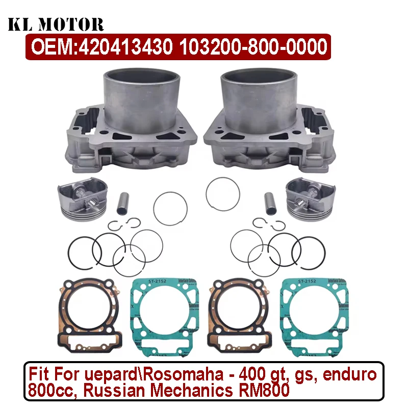 

Cylinder Kit for Stels Guepard Rosomaha Viking Ermak 800 Enduro 400 ATV 100402-001-0000 LU049838 100401-800-0000 LU072405