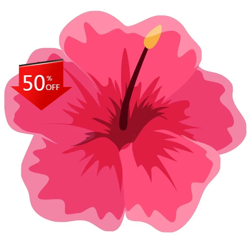 

Hibiscus Sticker Pink Hawaii Hula Beach Tropical Flower Beach Scrapbook Cars Trucks Windshield Windows