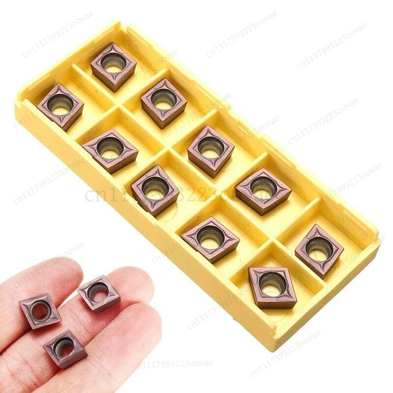 10Pcs CCMT09T304 VP15TF Carbide Coated CNC Inserts, Replacement Parts