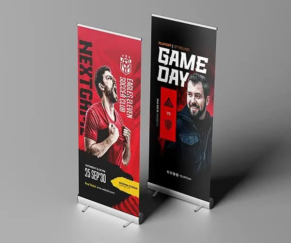 Wholesale Factory Supply 85*200cm Deluxe Retractable Banner Roll Up Banner Stand for Promotion and Advertising