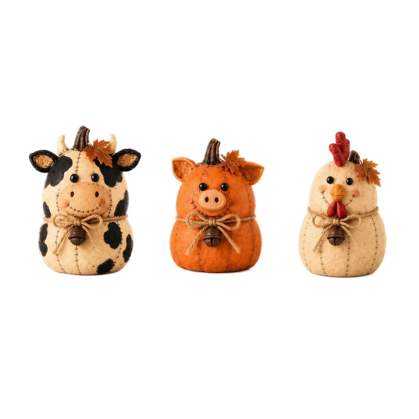 Rustic Pumpkin Decoration Set 3 Piece Fall Three-Piece Country Farm Pumpkin Set Home Desktop Decoration Party Supplies