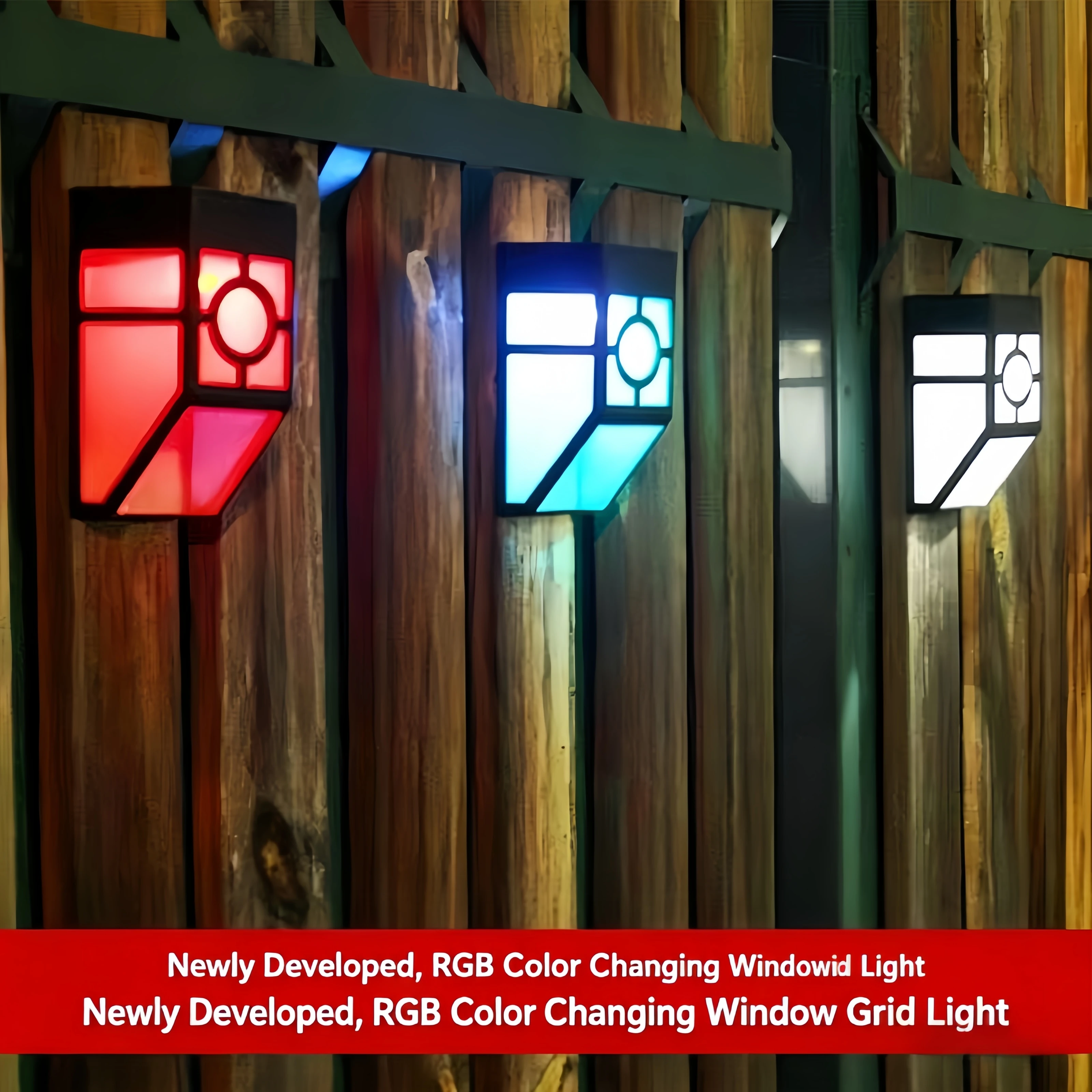 4 Pack Dual-Function Solar Wall Lights Waterproof Solar Lattice Lights for Patio Courtyard Deck Porch Garden Decor