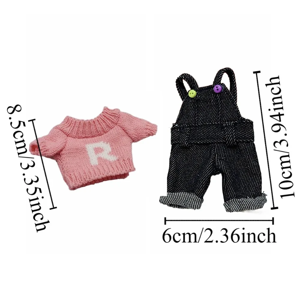 Sweater Cotton Doll Denim Pants Casual Wears Playing House Cotton Doll Clothes Dress Up Outfit Plush Doll Overalls 20cm Doll