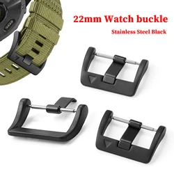 22mm Stainless Steel Buckle for Garmin Watch Band Accessories Nylon Silicone Watchbands Clasp Black Button Strap Replace Buckles