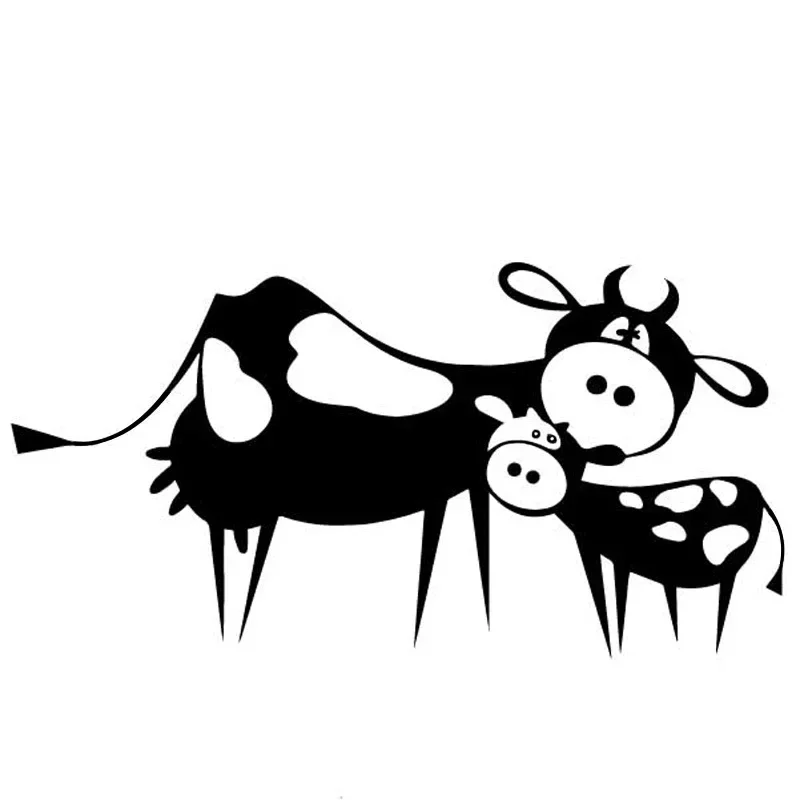 Lovely Cow Cartoon Pattern Fashion Car Sticker Car Personalized Decorative Decals Removable Car Accessories