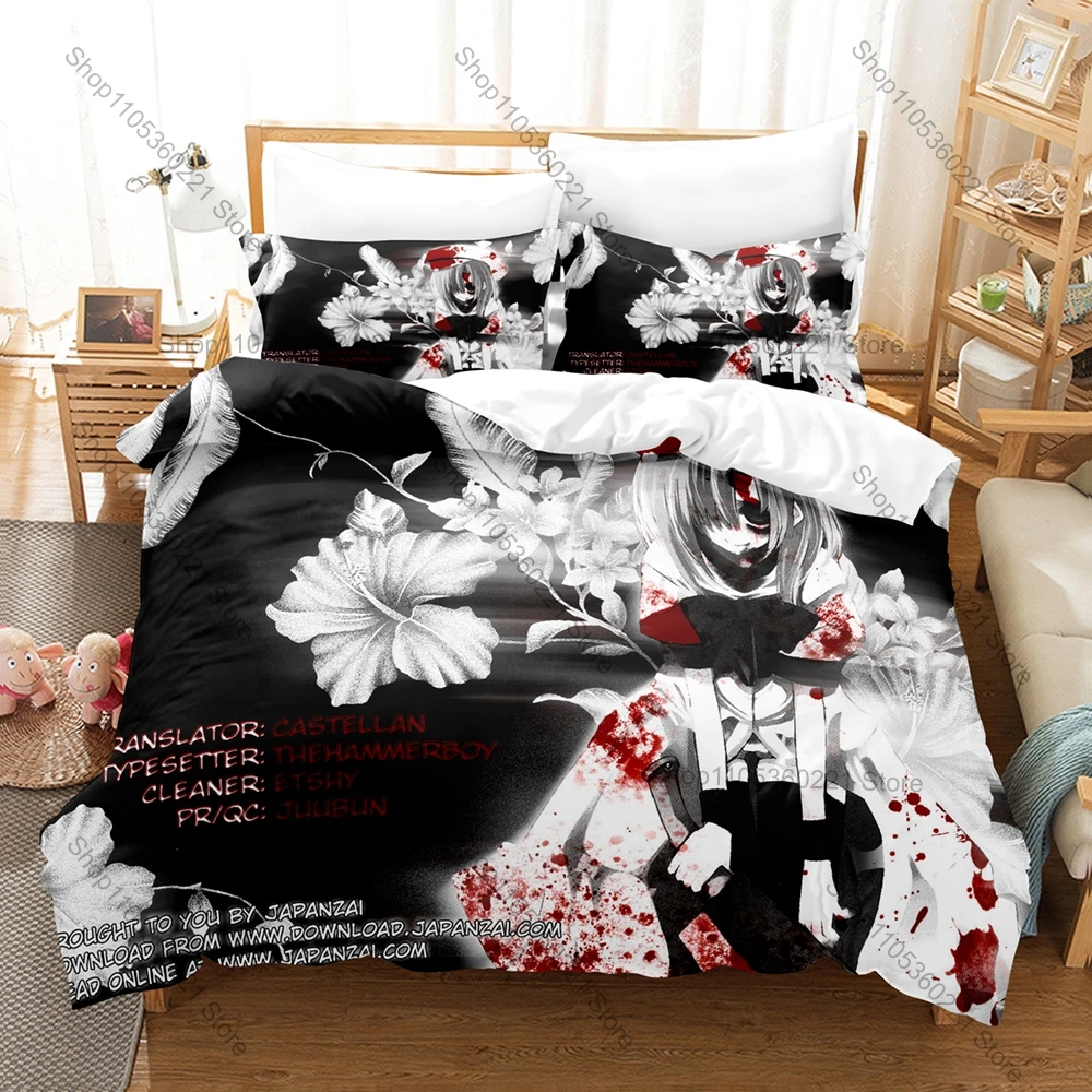 Gun x Clover Manga Hayama Morito Nanase Kotonoha HD Print Bedding Set Duvet Cover + 2 Pillowcases Polyester Teen Room Decor