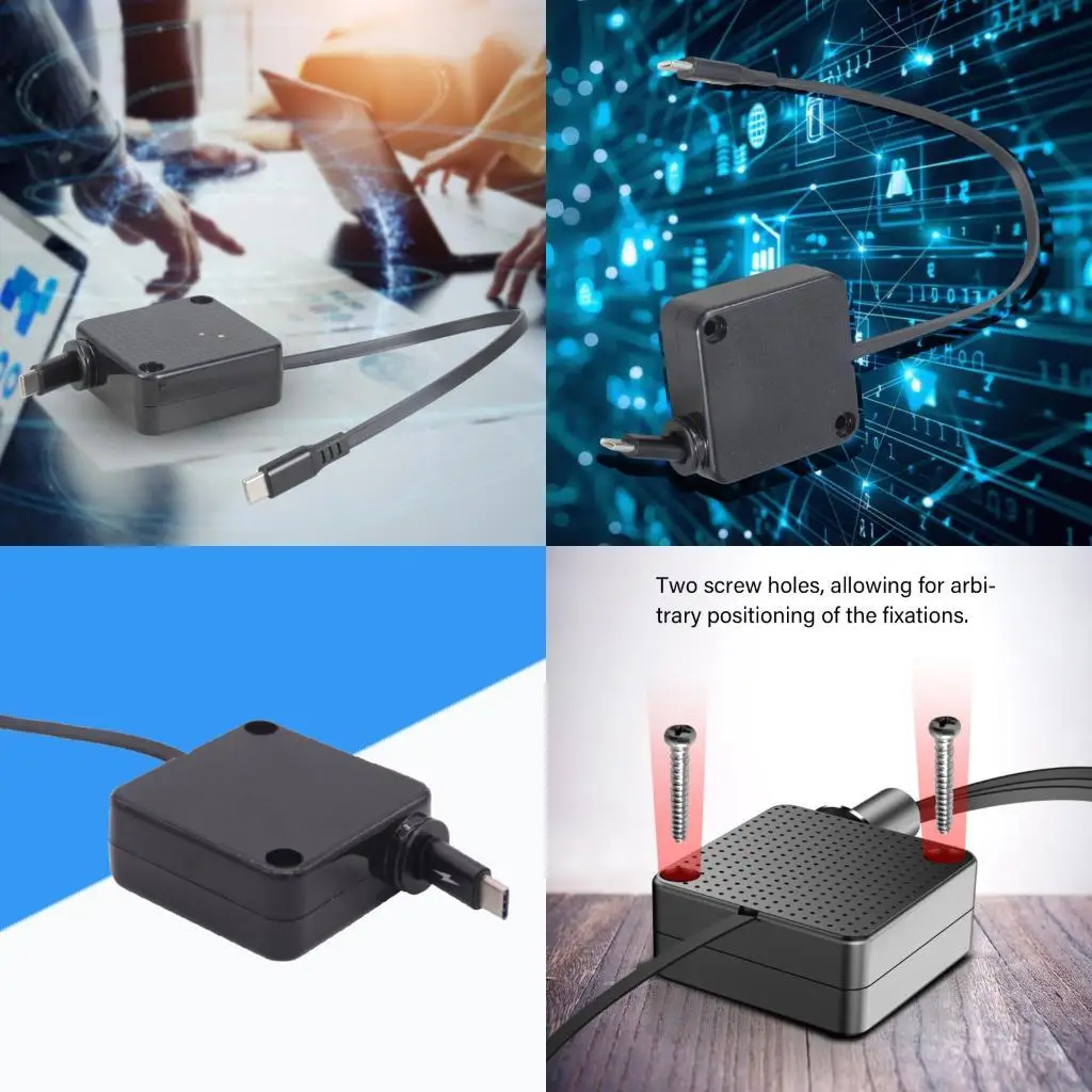 110cm Type-C Cable PD100W 480mbps Stretchable USB C to USB C Male Charging Cord F19E