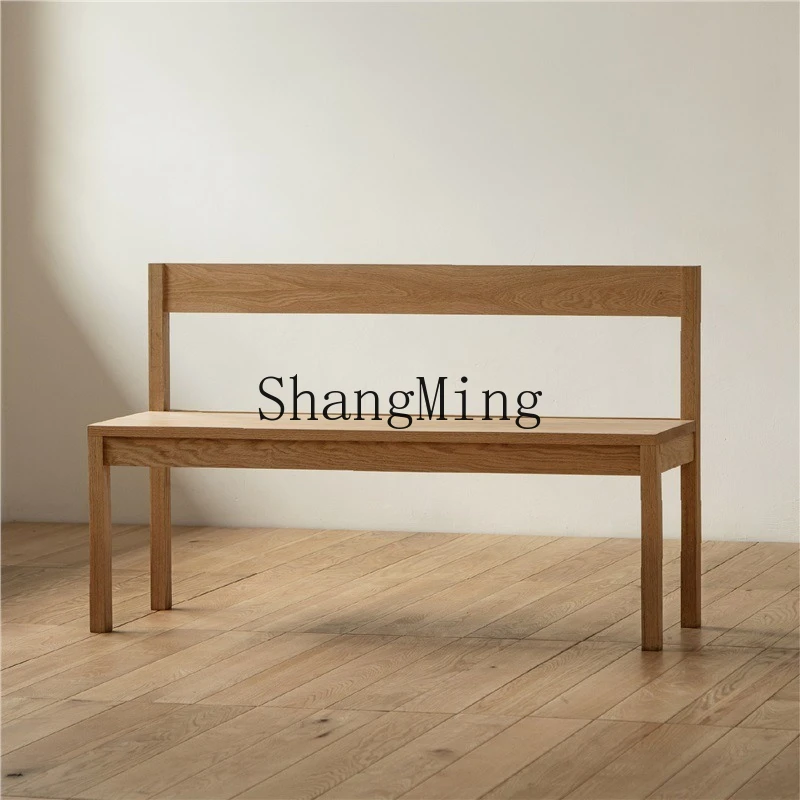 

SM Home Simple Living Room Dining Room Double Chair Solid Wood Bench Backrest Chair