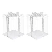 2pcs Wedding Cake Box Box Wedding Cake Box Baking Packaging Box Party Gift Packaging Box Pastry Case Floral Storage Decor Case