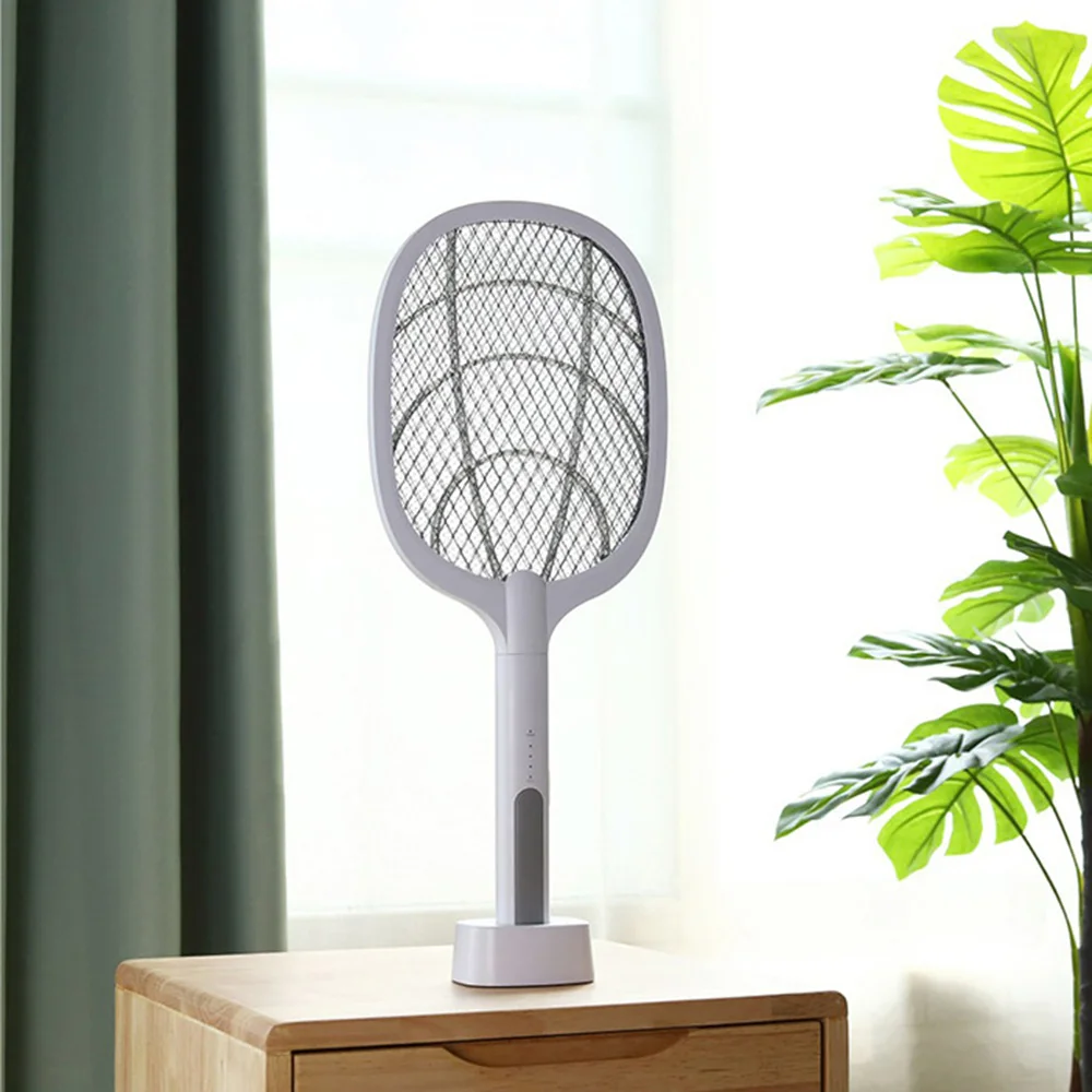 

2 IN 1 Electric Mosquito Swatter Mosquito Killer Lamp USB Rechargeable Angle Adjustable Electric Bug Zapper Fly Bat