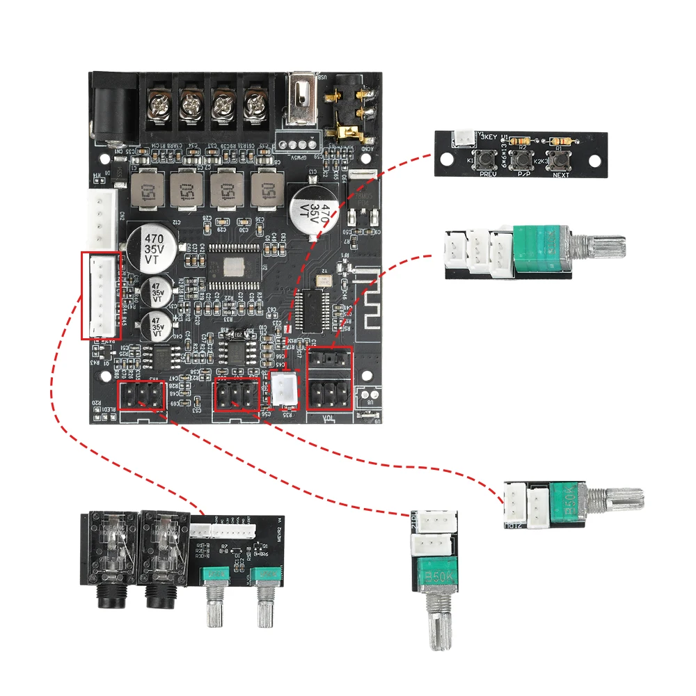 DC 12-24V 502T Blei Mikrofon Audio Integrierte Maschine Bluetooth Verstärker Board Modul TPA3116D2 Dual Kanal 50W + 50W